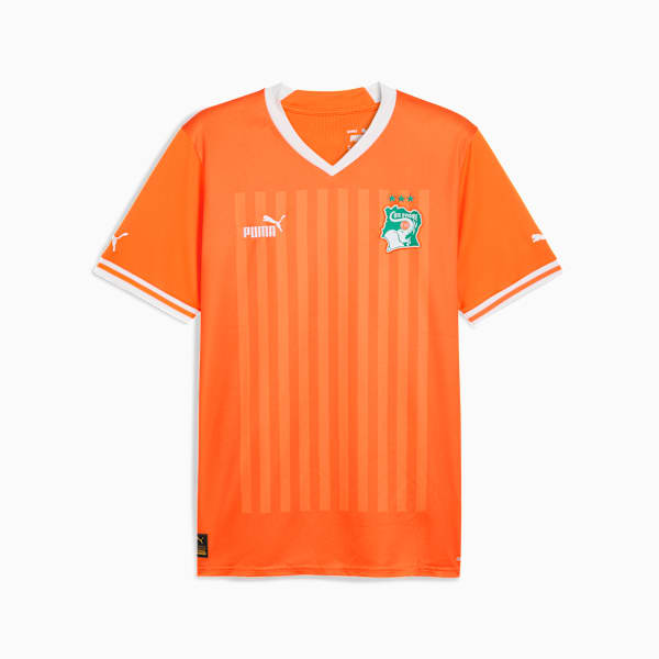 Ivory Coast Home Jersey Men (2023 AFCON Champions), Vibrant Orange-Puma White, extralarge
