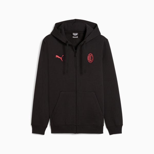 AC Milan FtblEssentials Hooded Jacket Men, PUMA Black-For All Time Red, extralarge