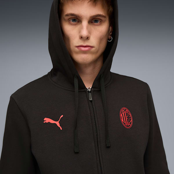 AC Milan FtblEssentials Hooded Jacket Men, PUMA Black-For All Time Red, extralarge