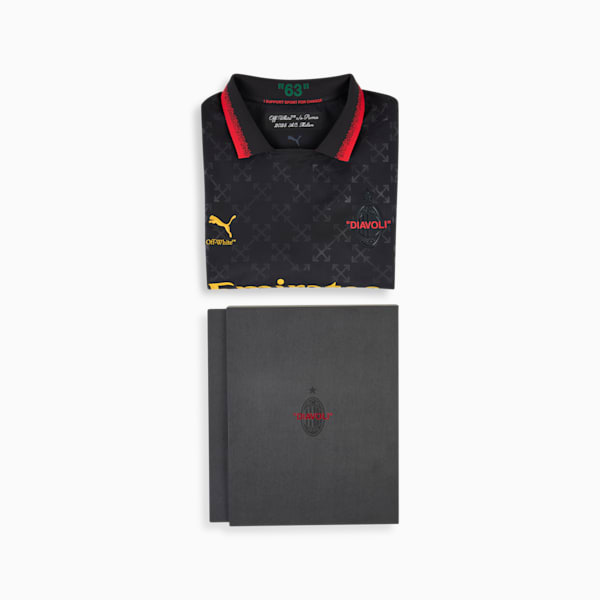 AC MILAN x OFF-WHITE™ Authentic Men's Soccer Jersey, PUMA Black-Power Green, extralarge