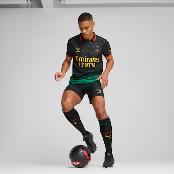 AC MILAN x OFF-WHITE™ Authentic Men's Soccer Jersey, PUMA Black-Power Green, extralarge