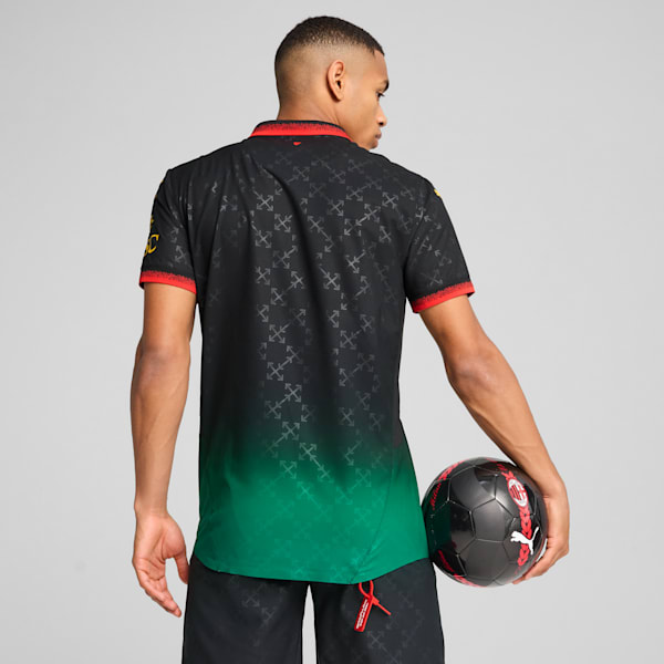 AC MILAN x OFF-WHITE™ Authentic Men's Soccer Jersey, PUMA Black-Power Green, extralarge