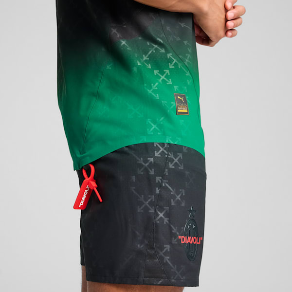 AC MILAN x OFF-WHITE™ Authentic Men's Soccer Jersey, PUMA Black-Power Green, extralarge