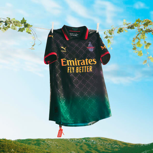 AC MILAN x OFF-WHITE™ Replica Men's Soccer Jersey, PUMA Black-Power Green, extralarge