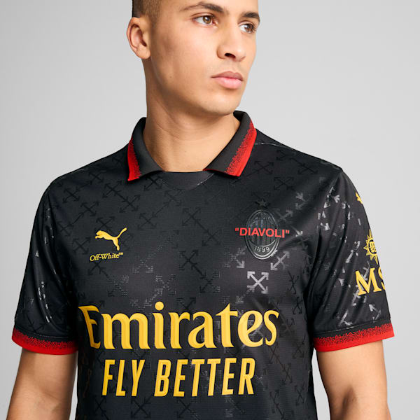 メンズ ACミラン x Off-White レプリカ 半袖 ユニフォーム, PUMA Black-Power Green, extralarge-JPN