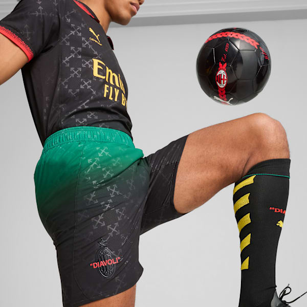 AC MILAN x OFF-WHITE™ Authentic Men's Shorts, PUMA Black-Power Green, extralarge-IND