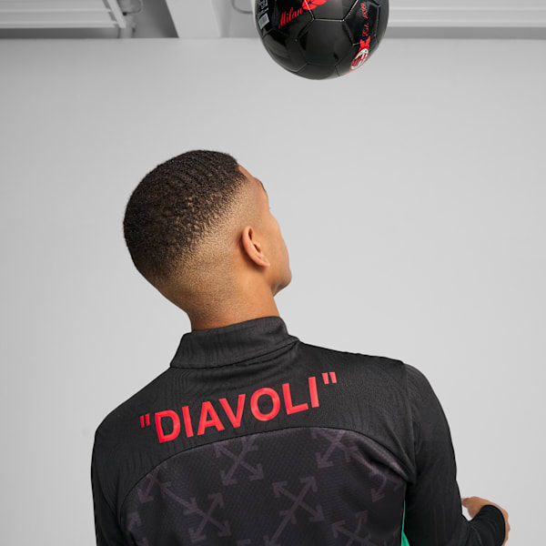 AC MILAN x OFF-WHITE™ Pre-match Men's Top, PUMA Black-For All Time Red, extralarge-IND
