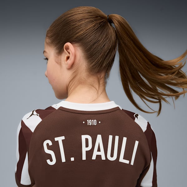 FC St. Pauli 25/26 Home Jersey Youth, Espresso Brown-PUMA White, extralarge
