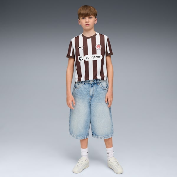 FC St. Pauli 25/26 Home Jersey Youth, Espresso Brown-PUMA White, extralarge