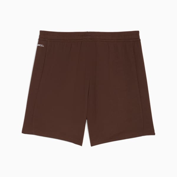 Brown PUMA training shorts for adults with an elasticated waistband.