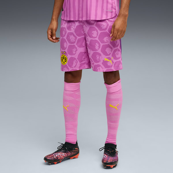 KIDSUPER x BORUSSIA DORTMUND Shorts Men, Mauve Pop-Faster Yellow, extralarge