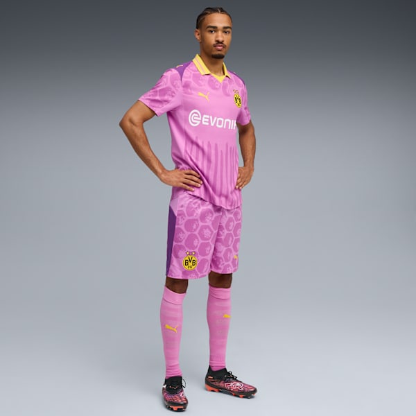 KIDSUPER x BORUSSIA DORTMUND Shorts Men, Mauve Pop-Faster Yellow, extralarge