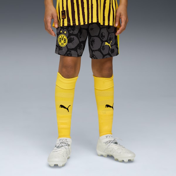 KIDSUPER x BORUSSIA DORTMUND Shorts Youth, PUMA Black-Faster Yellow, extralarge-GBR