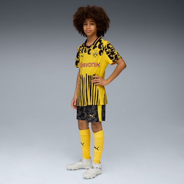 KIDSUPER x BORUSSIA DORTMUND Shorts Youth, PUMA Black-Faster Yellow, extralarge-GBR