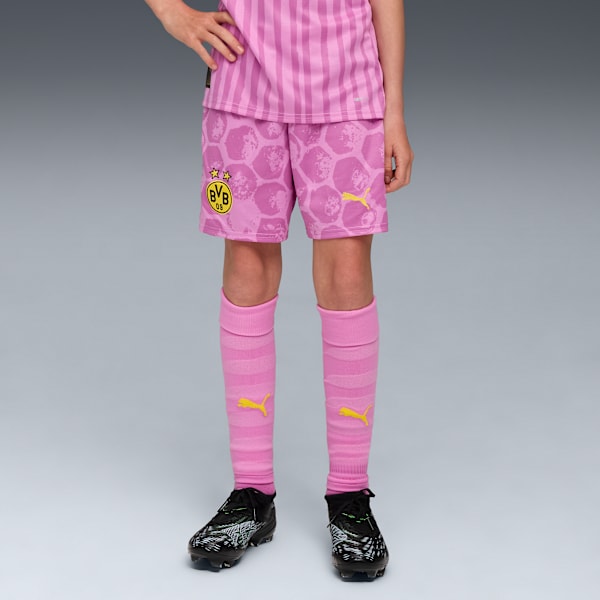 KIDSUPER x BORUSSIA DORTMUND Shorts Youth, Mauve Pop-Faster Yellow, extralarge-GBR