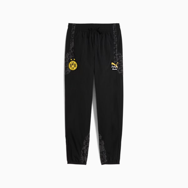 PUMA x KIDSUPER BVB Men's Relaxed Fit Travel Pants, PUMA Black-Faster Yellow, extralarge-IND