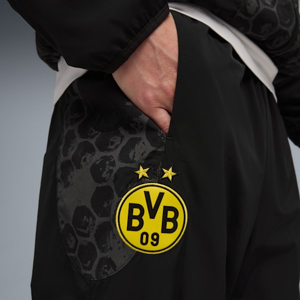 PUMA x KIDSUPER BVB Men's Relaxed Fit Travel Pants, PUMA Black-Faster Yellow, extralarge-IND