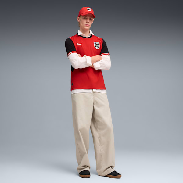 Austria Home Men's Soccer Jersey, PUMA Red-PUMA Black, extralarge