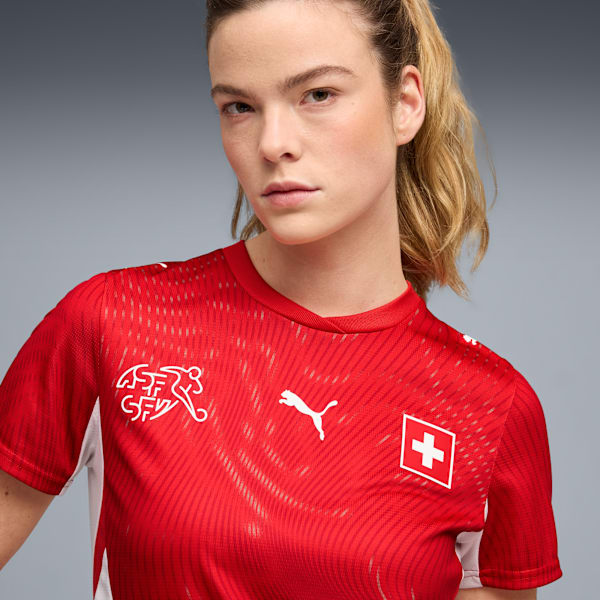 Switzerland Home Women's Soccer Jersey, PUMA Red-PUMA White, extralarge