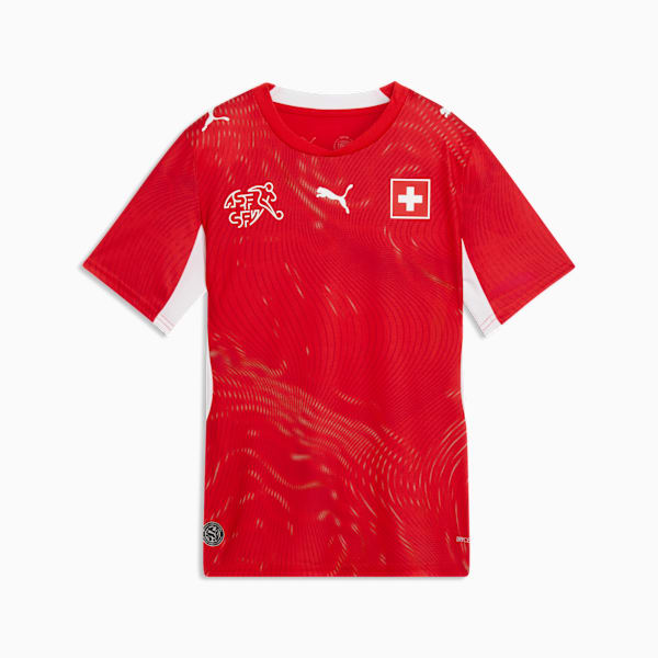 Switzerland Home Big Kids' Soccer Jersey, PUMA Red-PUMA White, extralarge