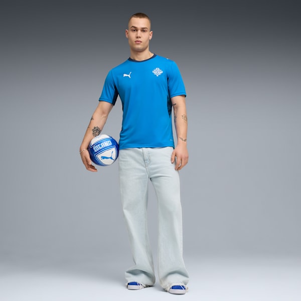 Iceland Home Men's Soccer Jersey, Electro Royal-PUMA White, extralarge