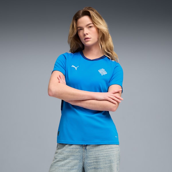Iceland Home Women's Soccer Jersey, Electro Royal-PUMA White, extralarge