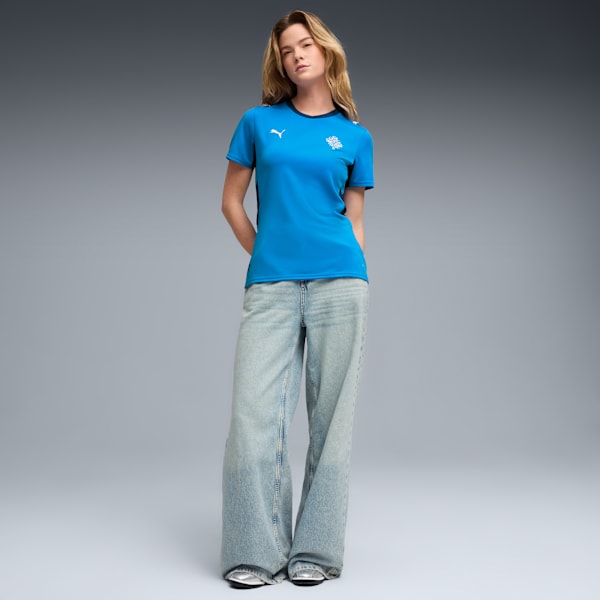 Iceland Home Women's Soccer Jersey, Electro Royal-PUMA White, extralarge