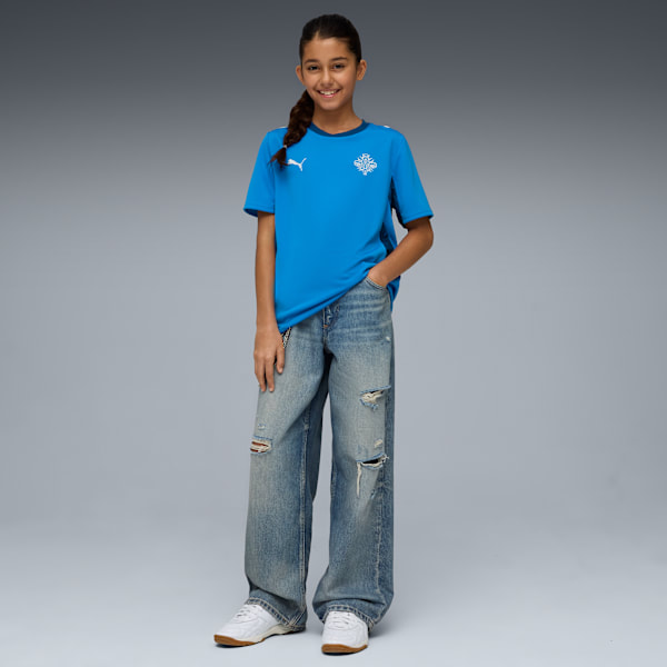 Iceland Home Big Kids' Soccer Jersey, Electro Royal-PUMA White, extralarge