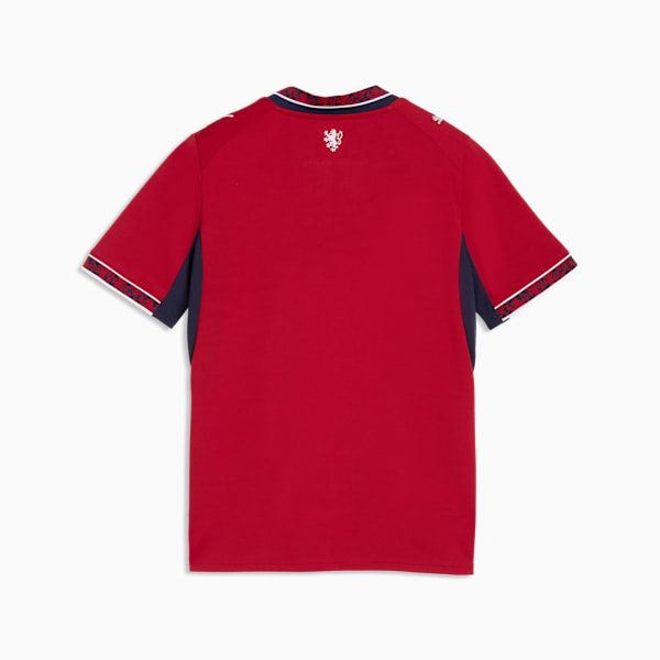 Czechia Home Big Kids' Soccer Jersey, Dark Cherry-PUMA Navy, extralarge
