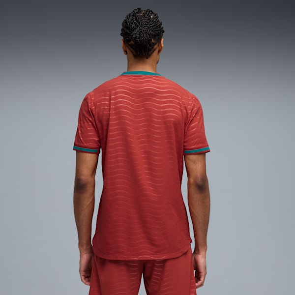 Portugal Authentic Home Men's Soccer Jersey, Club Red-Green Lagoon, extralarge