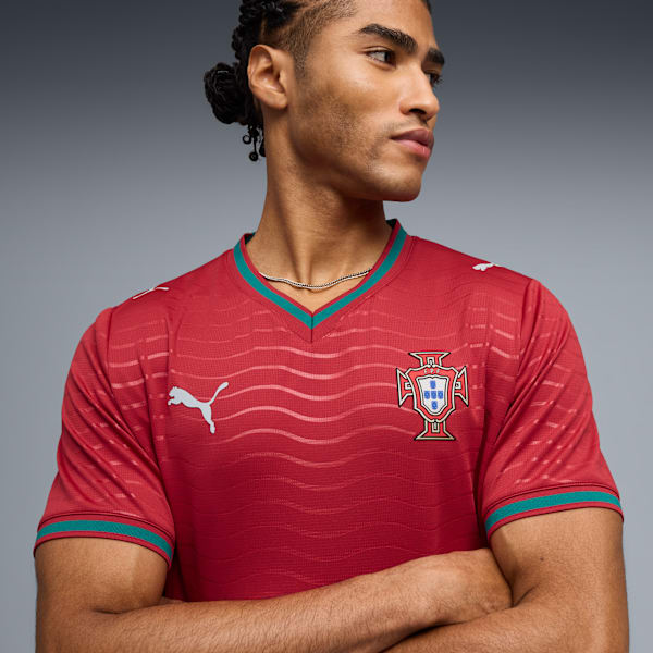Portugal Home Men's Soccer Jersey, Club Red-Green Lagoon, extralarge
