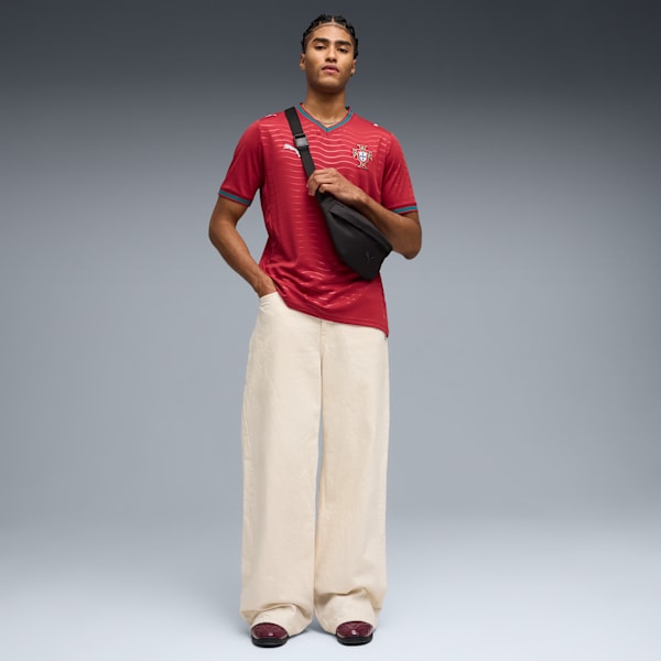 Portugal Home Men's Soccer Jersey, Club Red-Green Lagoon, extralarge