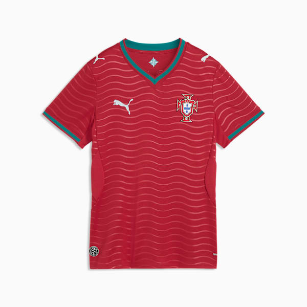 Portugal Home Women's Soccer Jersey, Club Red-Green Lagoon, extralarge