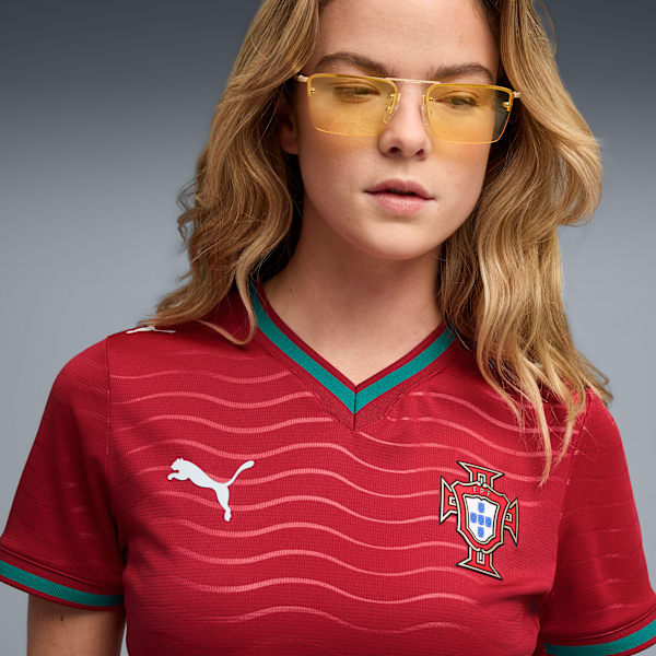 Portugal Home Women's Soccer Jersey, Club Red-Green Lagoon, extralarge