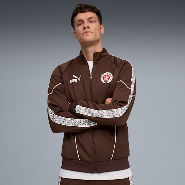 FC St. Pauli KING Anthem Jacket Men, Espresso Brown-PUMA White, extralarge-GBR