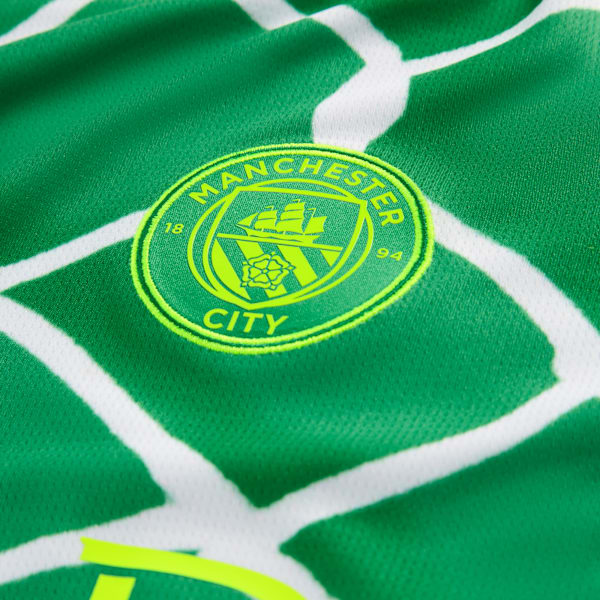Manchester City 24/25 Goalkeeper Jersey Youth, Grassy Green-Yellow Alert, extralarge