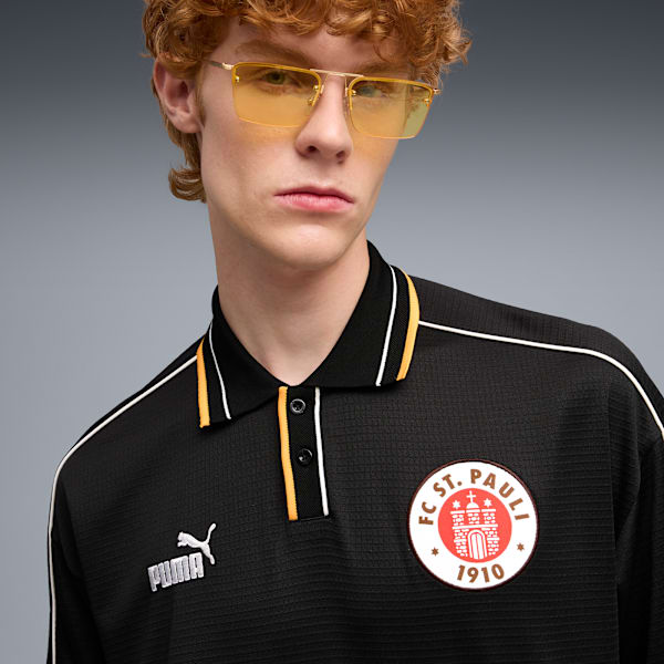 FC St. Pauli Retro Football Jersey Men, PUMA Black-PUMA White, extralarge-GBR