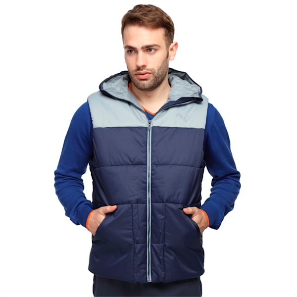 CA Down Vest Hooded, peacoat-tradewinds, extralarge-IND