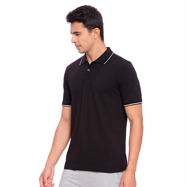 Essential Tipping Men's Polo T-shirt, Cotton Black