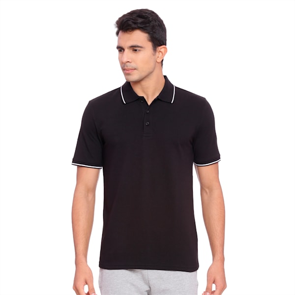 Essential Tipping Men's Polo T-shirt, Cotton Black, extralarge-IND