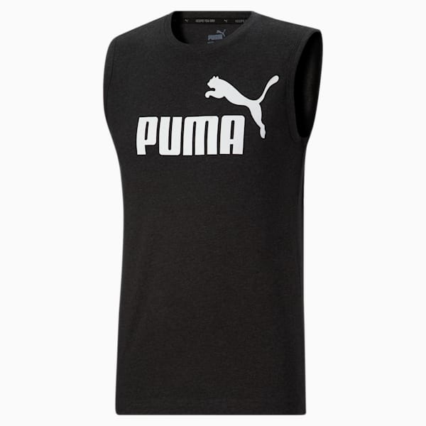 Men's No.1 Logo Sleeveless Shirt, Dark Gray Heather-P. White#1 Logo, extralarge