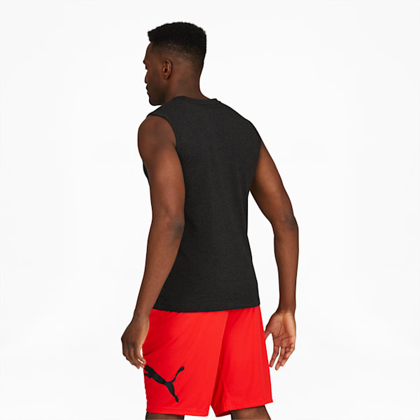 Men's No.1 Logo Sleeveless Shirt, Dark Gray Heather-P. White#1 Logo, extralarge