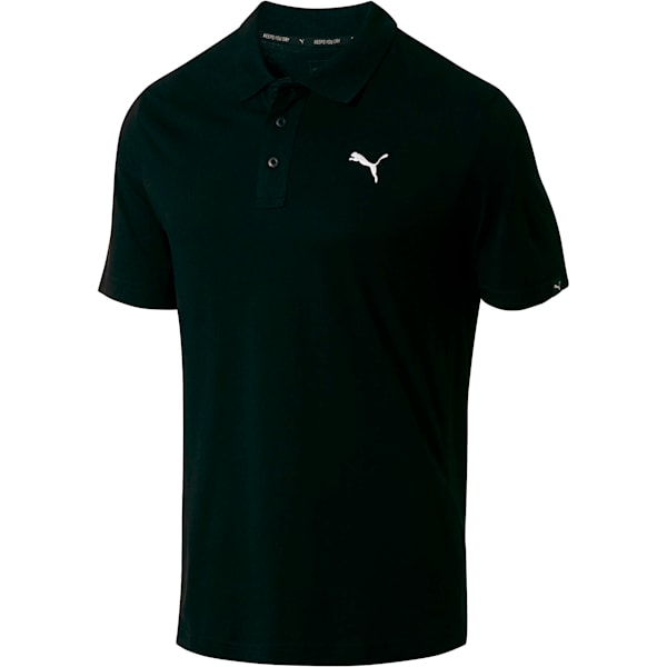 Essential Men's Jersey Polo, Cotton Black, extralarge