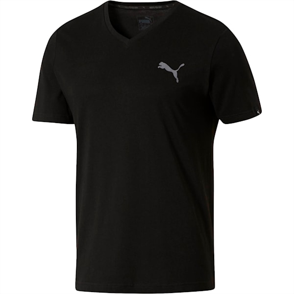 Iconic V-Neck T-Shirt, Puma Black, extralarge