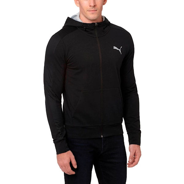 StretchLite Zip-Up Hoodie, Cotton Black, extralarge