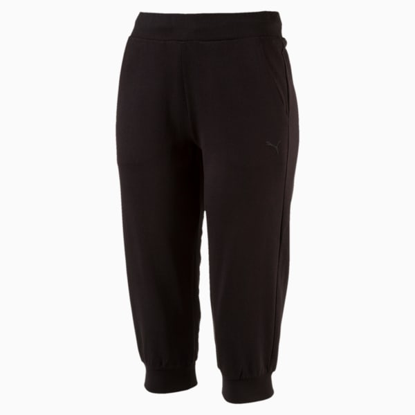 Women's Capri Sweatpants, Cotton Black, extralarge-IND