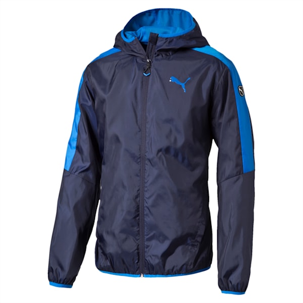Essentials Men’s Techstripe Windbreaker, Peacoat-Electric Blue Lemona, extralarge-IND