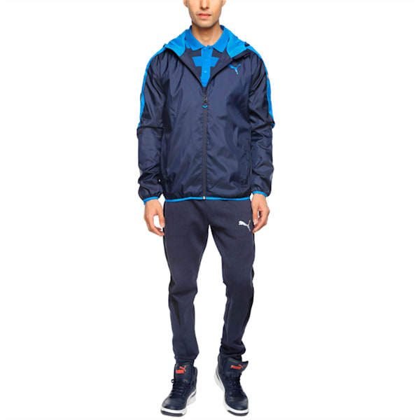 Essentials Men’s Techstripe Windbreaker, Peacoat-Electric Blue Lemona, extralarge-IND