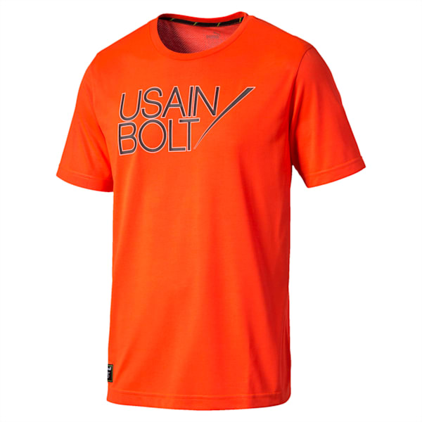 Usain Bolt Logo Men’s T-Shirt, Red Blast, extralarge-IND