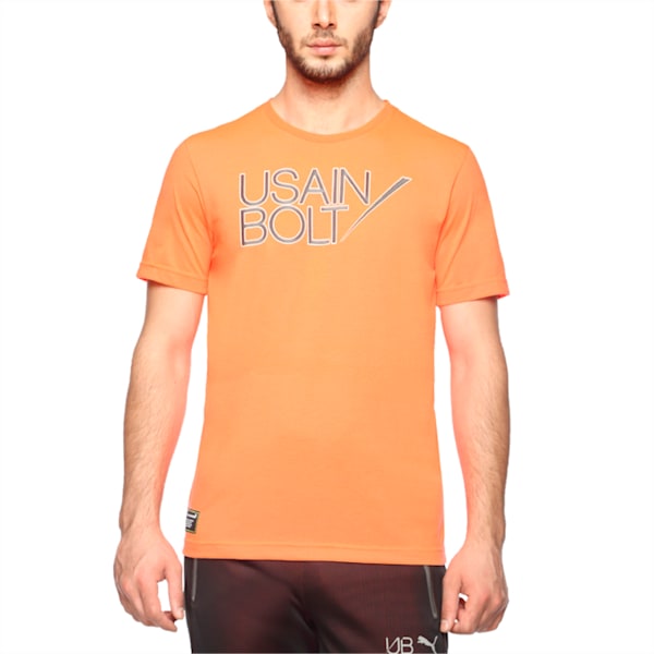 Usain Bolt Logo Men’s T-Shirt, Red Blast, extralarge-IND